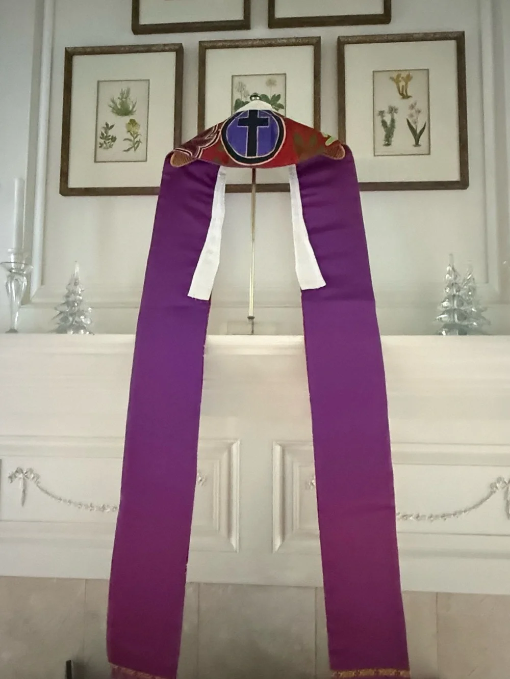 Colorful Abstract Hand Painted Stole for Clergy